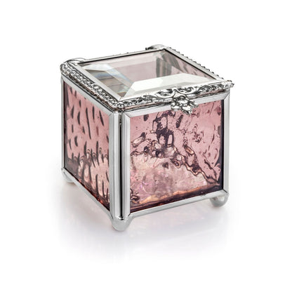 Pink Rose Glass Keepsake Box | Box 928