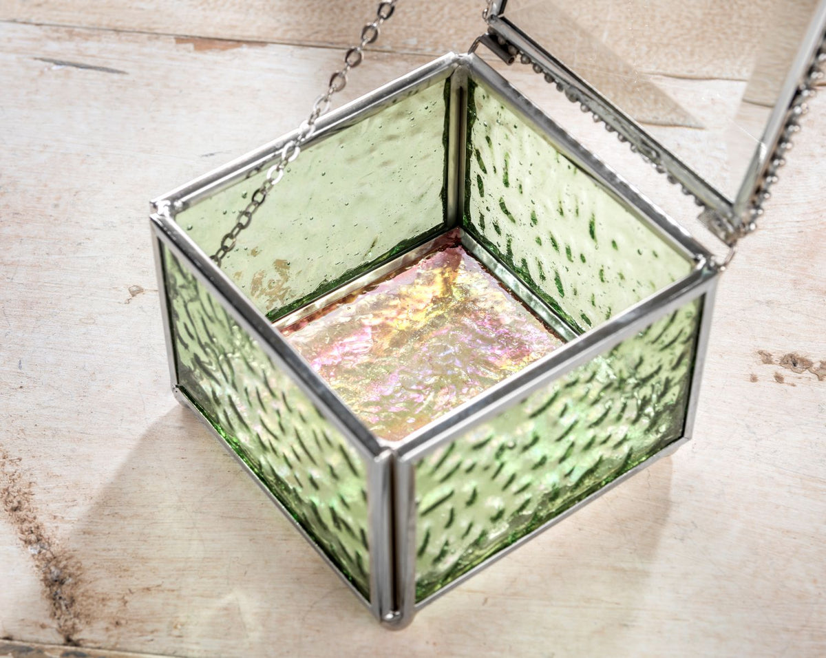 Sage Green Glass Keepsake Box | Box 929