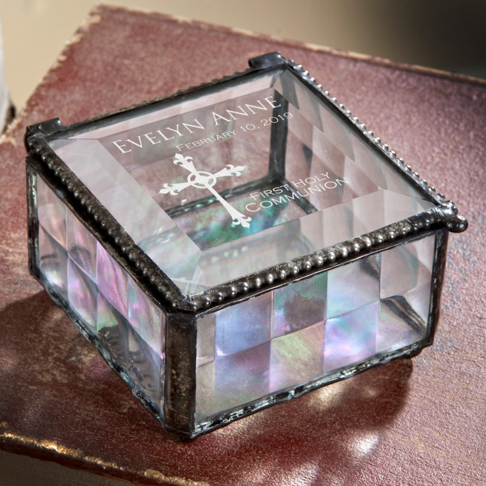 Personalized First Communion Rosary Case | Box 333 EB220