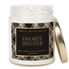 Favorite Sweater Soy Candle - Patterned 9 oz - Clear Jar (Cashmere and Vanilla)