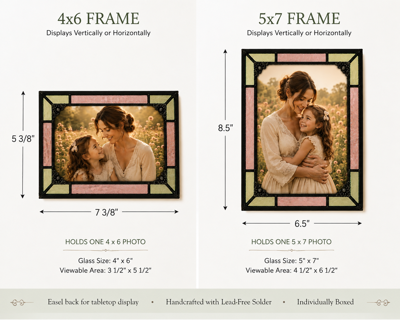 Pink Rose and Sage Green Picture Frames | Pic 464 Series