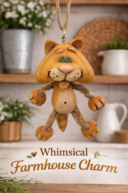 Bac 191 Dangly Orange Tabby Cat Ornament