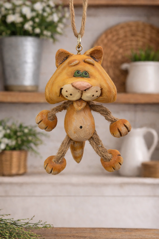 Bac 191 Dangly Orange Tabby Cat Ornament