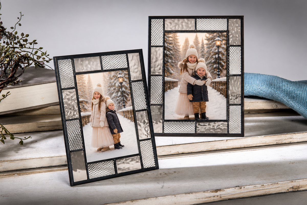 Gray and Clear Textured Glass Frame | PIC 429