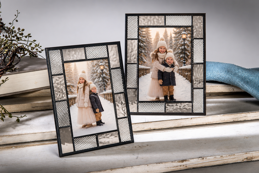 Gray and Clear Textured Glass Frame | PIC 429