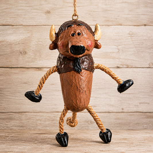 rustic lodge resort resin buffalo ornament bert anderson collection