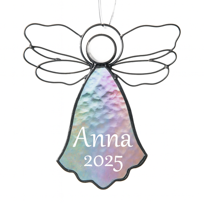Personalized Glass Angel Ornament by J Devlin | Orn 303-1 EO120