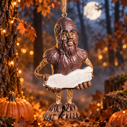 Bigfoot Ornament with Personalizable Sign