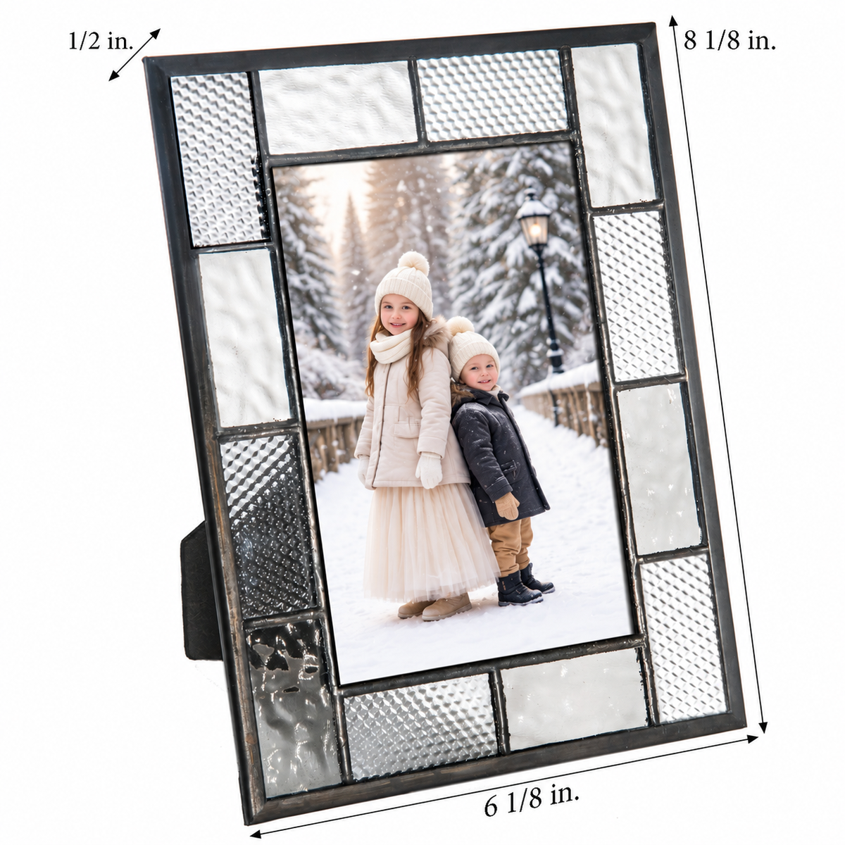 Gray and Clear Textured Glass Frame | PIC 429