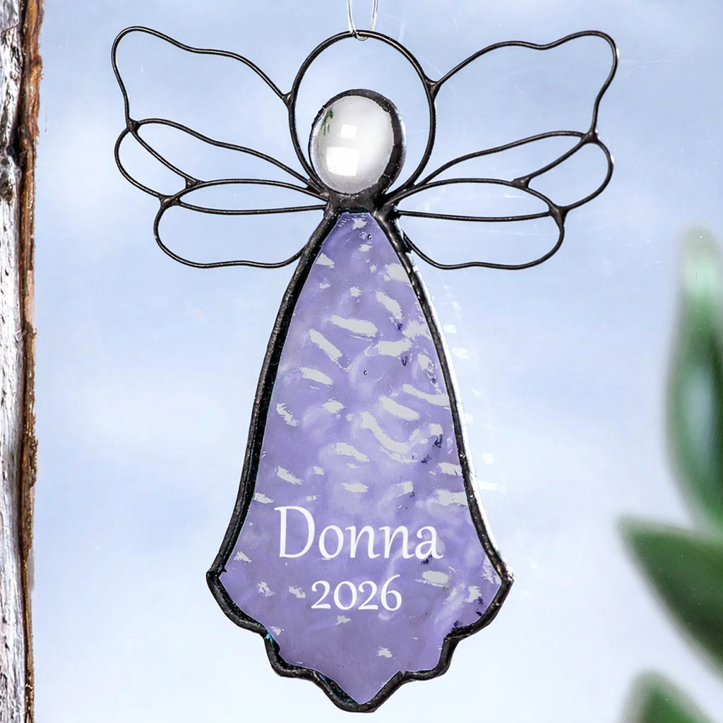 Personalized Angel Ornament Purple  by J Devlin | Orn 303-3 EO120