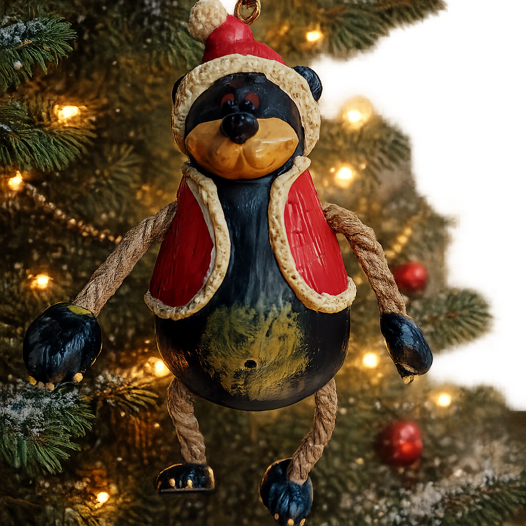 Bac 187 Bear with Santa Coat Ornament