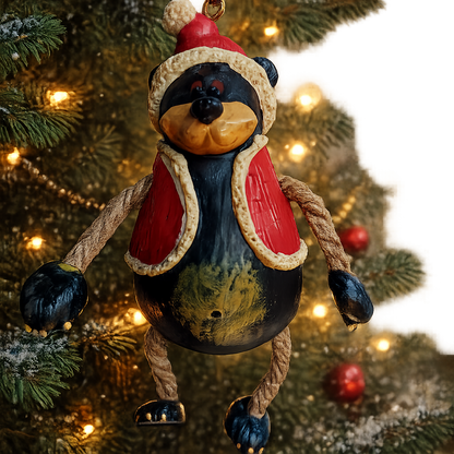 Bac 187 Bear with Santa Coat Ornament