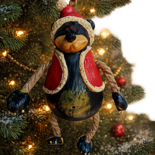 Bac 187 Bear with Santa Coat Ornament