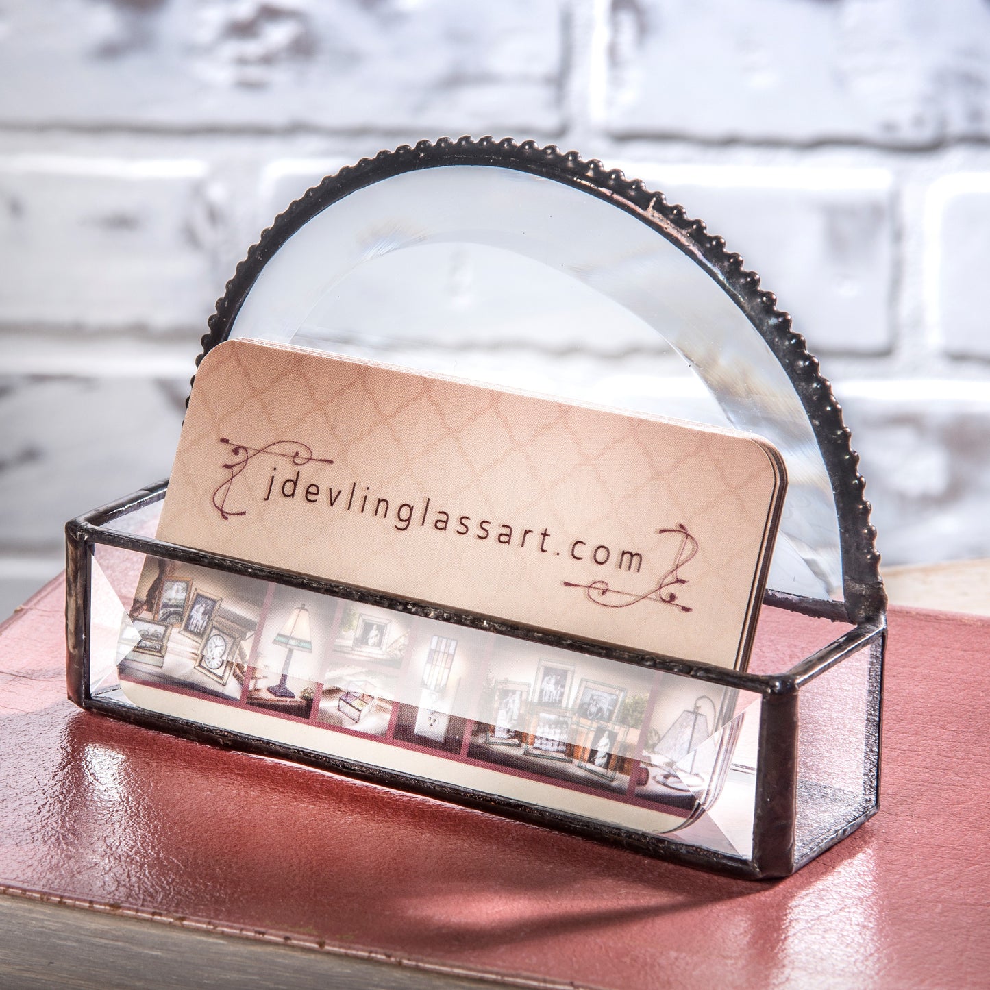 Beveled Glass Business Card Holder | Crd 101