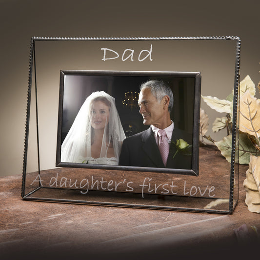 Dad, A Daughter's First Love Picture Frame Engraved Clear Glass Pic 319 EP515 Series