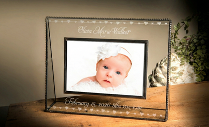 Personalized Baby Hearts Picture Frame by J Devlin | Pic 319 EP508