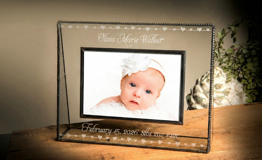 Personalized Baby Hearts Picture Frame by J Devlin | Pic 319 EP508