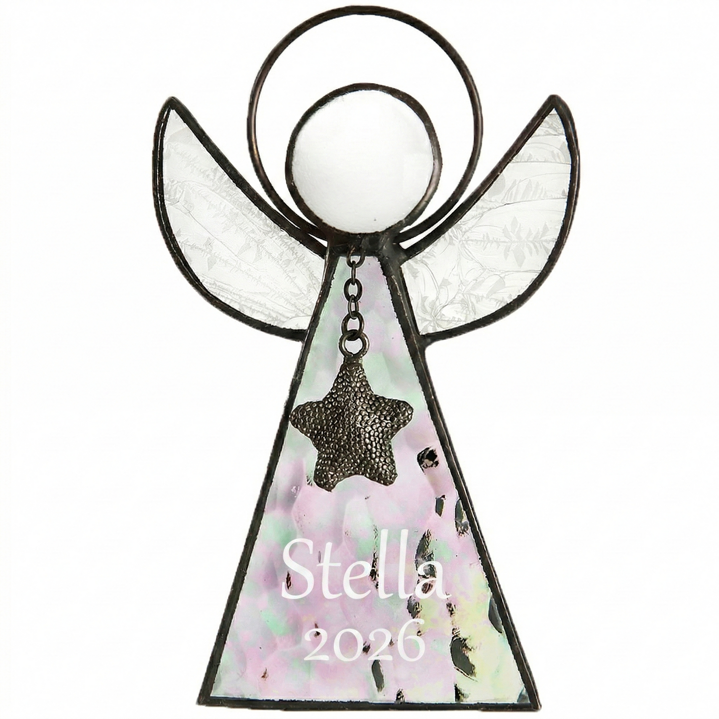 Personalized Clear Glass Angel Ornament | Orn 215-1 EO104
