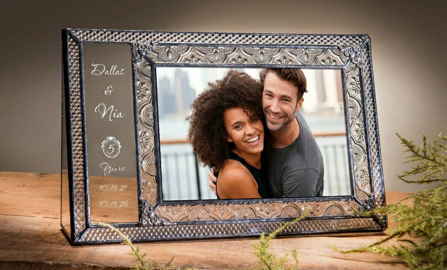 Personalized Anniversary Picture Frames by J Devlin Glass Art | Pic 393 EP637