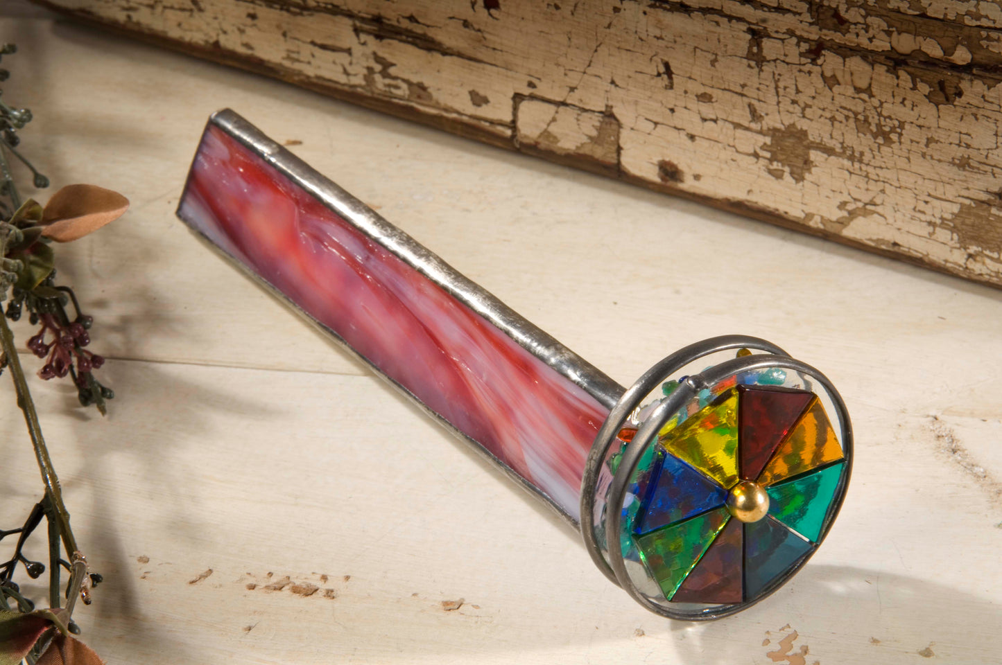 Kaleidoscope Red Opalescent Stained Glass | KAL 107