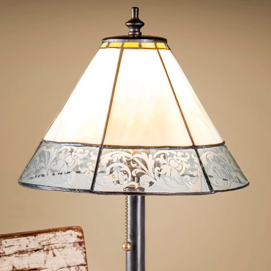 Stained Glass and Etched Table Lamp | Lam 639 TB