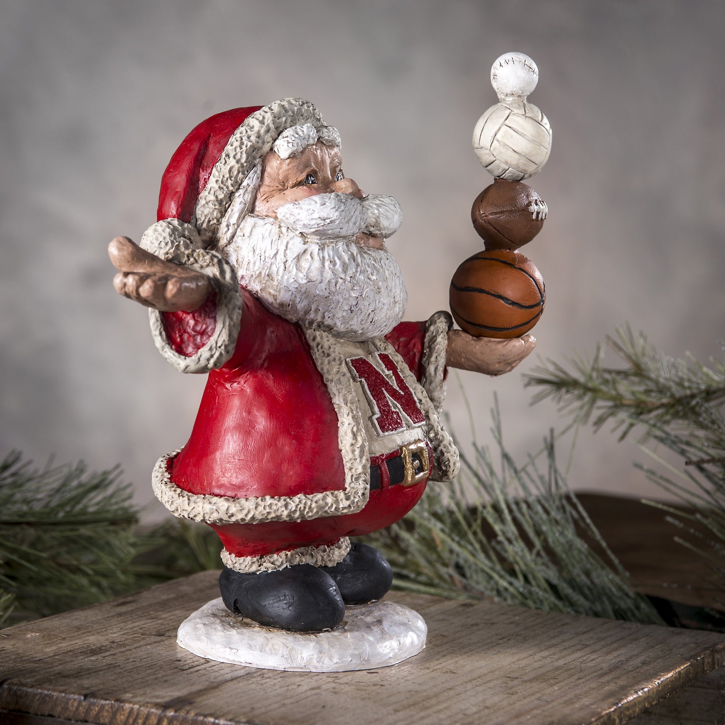 Nebraska Husker Santa Figurine 2024