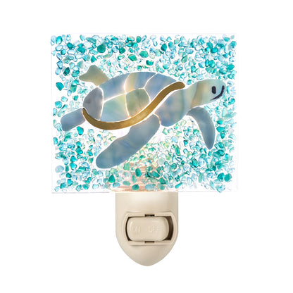 Blue Fused Glass Sea Turtle Night Light | Ntl 237