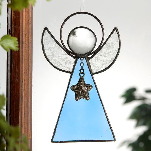 Blue Angel Ornament Stained Glass | ORN 215-3