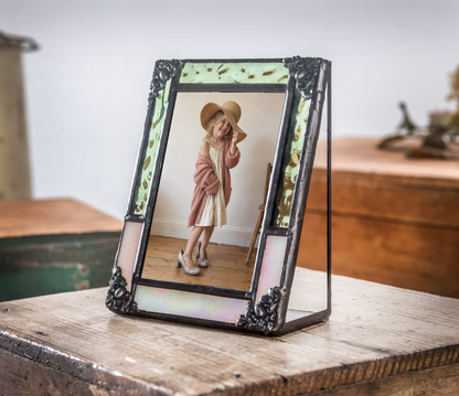 Sage Green & Pink Stained Glass Picture Frame Collection | Pic 465