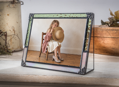 Sage Green & Pink Stained Glass Picture Frame Collection | Pic 465