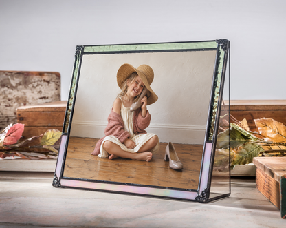 Sage Green & Pink Stained Glass Picture Frame Collection | Pic 465