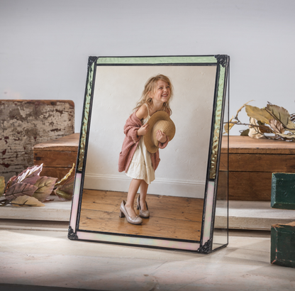 Sage Green & Pink Stained Glass Picture Frame Collection | Pic 465