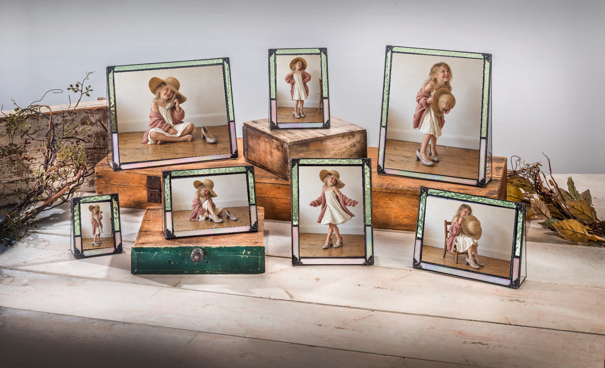 Sage Green & Pink Stained Glass Picture Frame Collection | Pic 465
