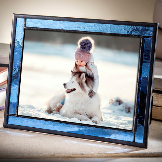 Blue Easel Stained Glass Picture Frame | PIC 324 Series