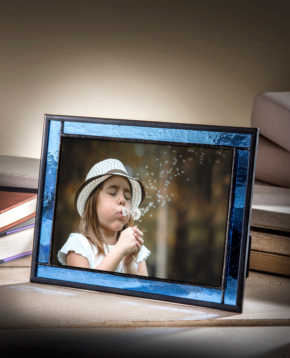 Blue Easel Stained Glass Picture Frame | PIC 324 Series
