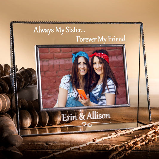 Sister Picture Frame Personalized Gift Multiple Sizes Custom Engraved Glass Photo Frame Pic 319 EP554 Series