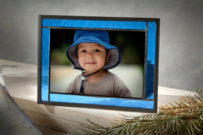 Blue Easel Stained Glass Picture Frame | PIC 324 Series