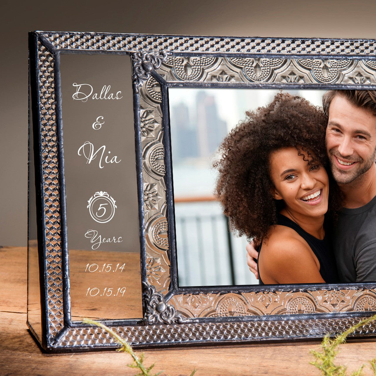 Personalized Anniversary Picture Frames by J Devlin Glass Art | Pic 393 EP637