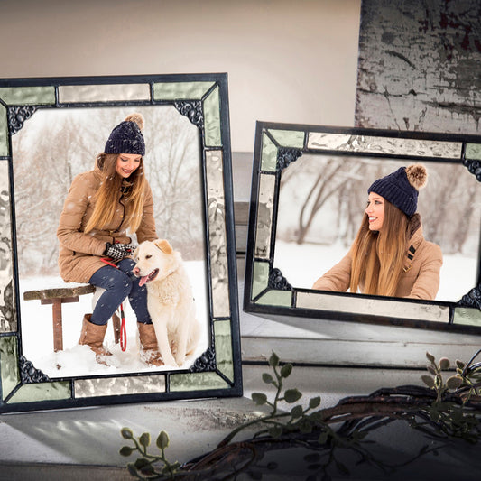 Vintage Green Stained Glass Picture Frames | PIC 404 Series