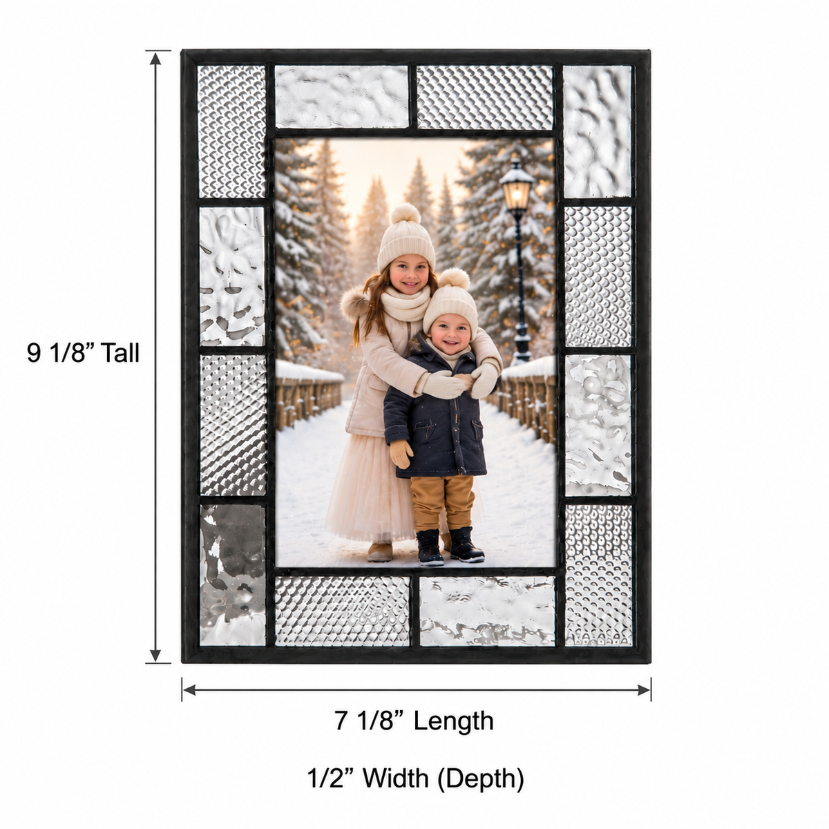Gray and Clear Textured Glass Frame | PIC 429