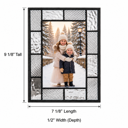 Gray and Clear Textured Glass Frame | PIC 429