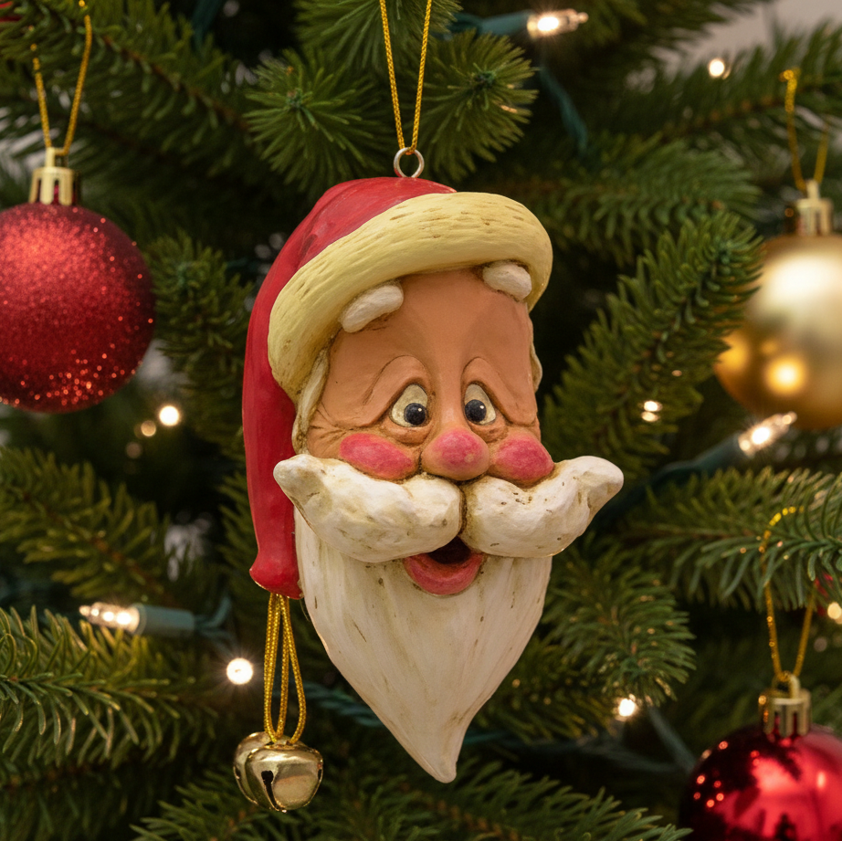 Bac 023 Santa Head Ornament with Thin Face (Large)