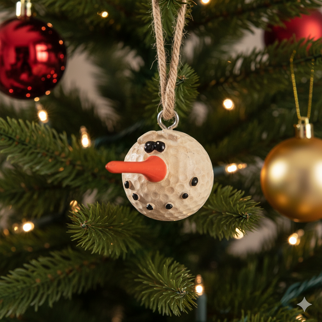 Golf Ball Snowman Ornament by Bert Anderson - Bac 053