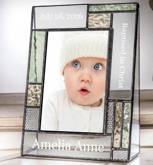 Personalized Baptism Photo Frame Gift by J Devlin | Pic 430 EP615