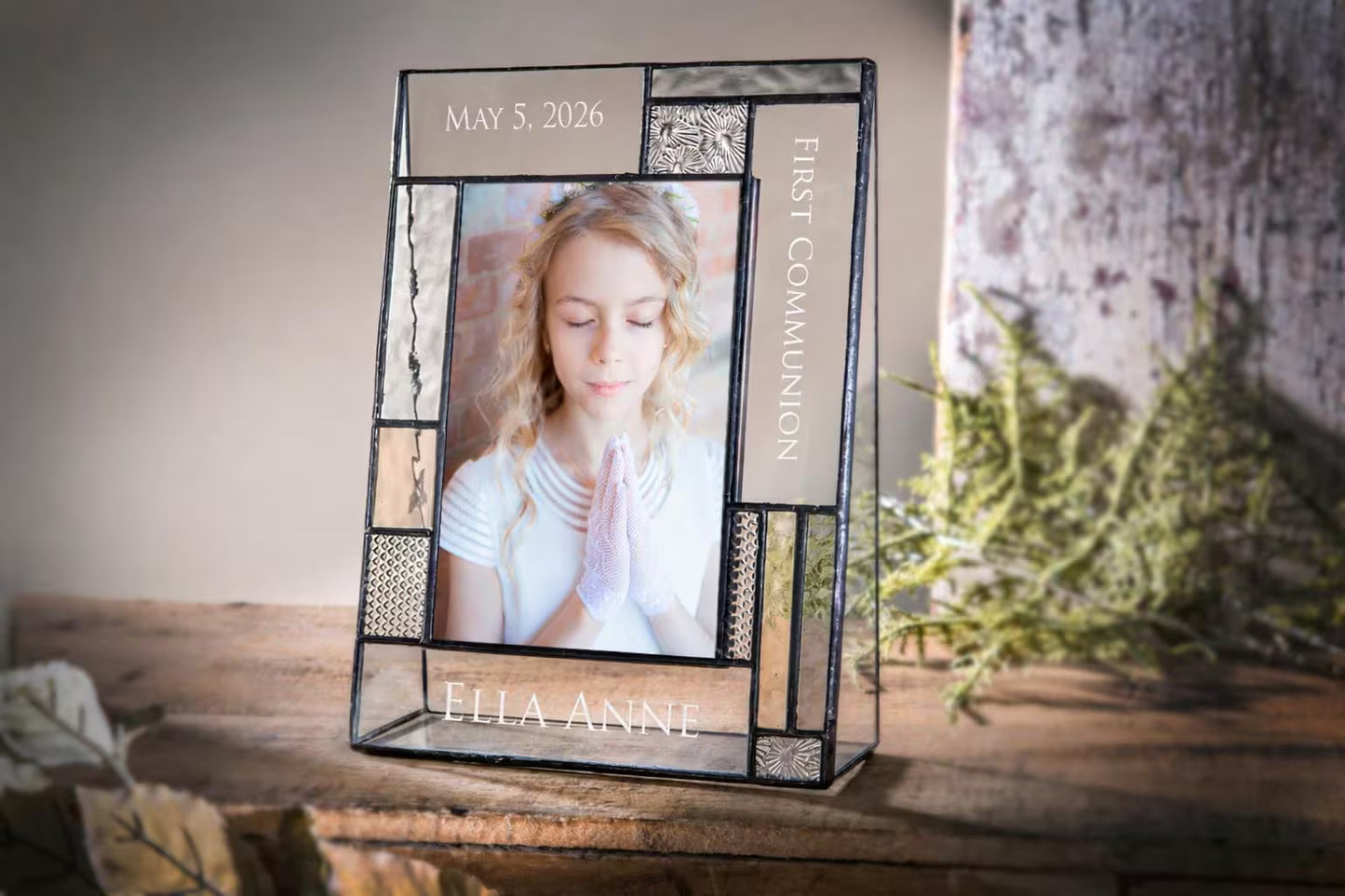 First Communion Picture Frames Personalized by J Devlin | Pic 392-46V EP614