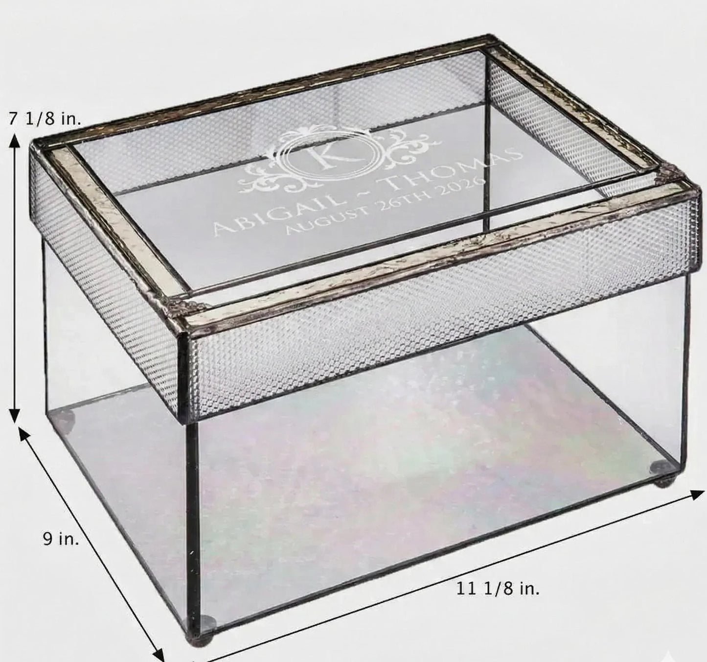 Customized Wedding Card Box with Slot by J Devlin | Box 841 CBE846
