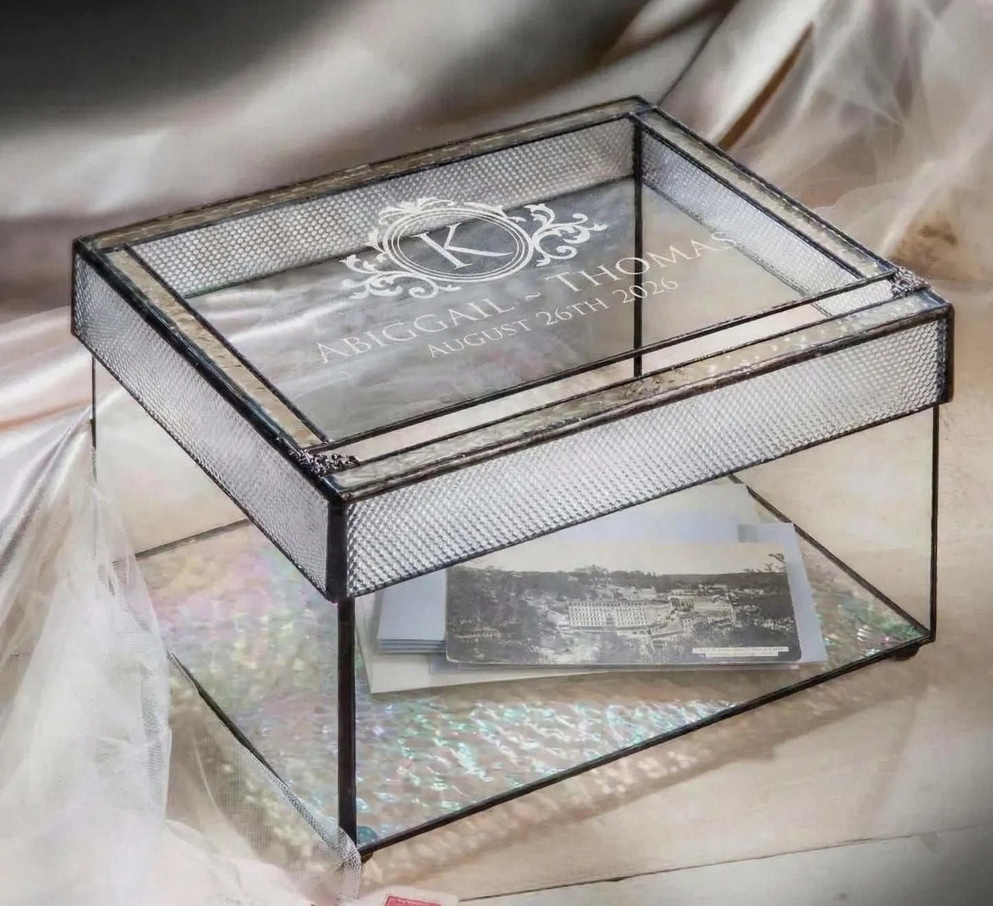 Customized Wedding Card Box with Slot by J Devlin | Box 841 CBE846