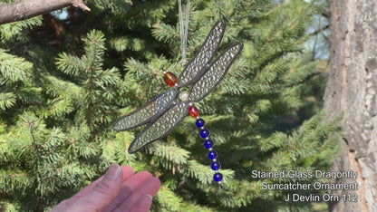 Stained Glass Dragonfly Ornament | Orn 112