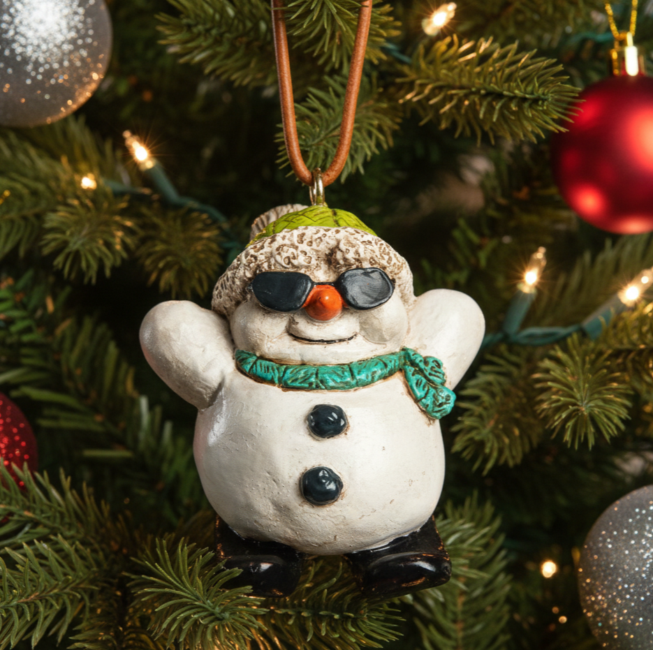 Skiing Snowman Ornament by Bert Anderson Bac 211(Bao 104)