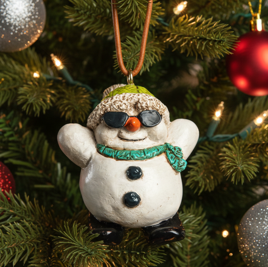 Skiing Snowman Ornament by Bert Anderson Bac 211(Bao 104)